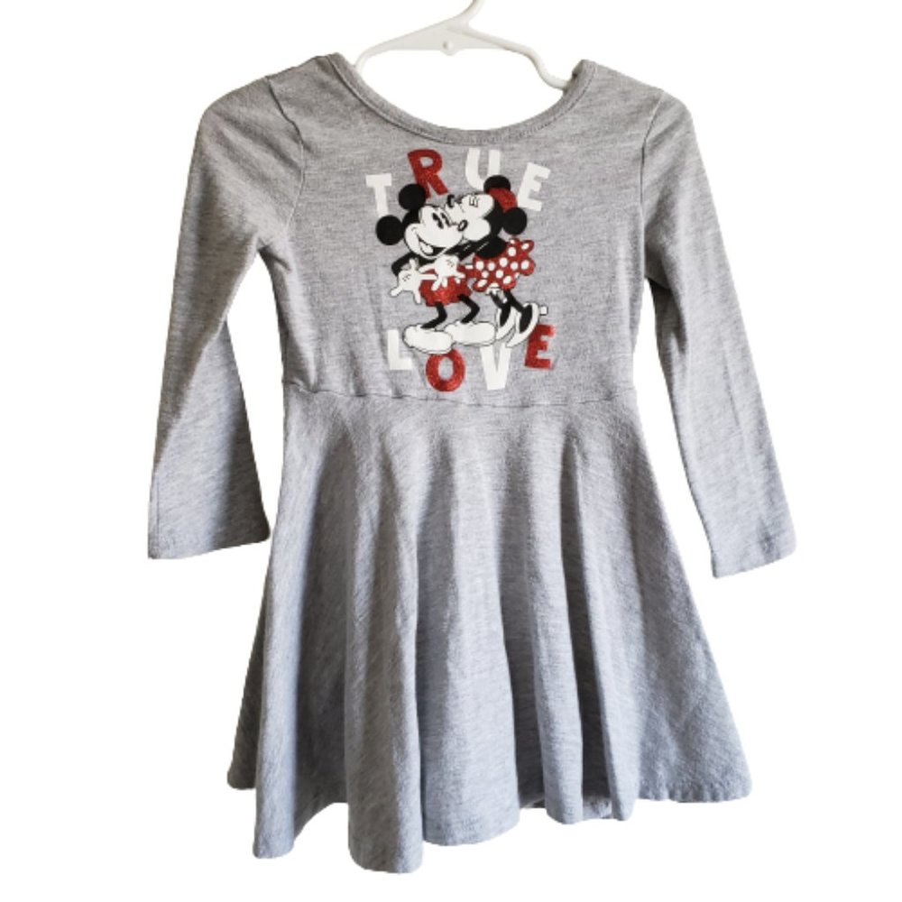 Disney Junior Toddler Girls Minnie Mouse & Mickey Mouse Dress 2T 3/4 Sleeve